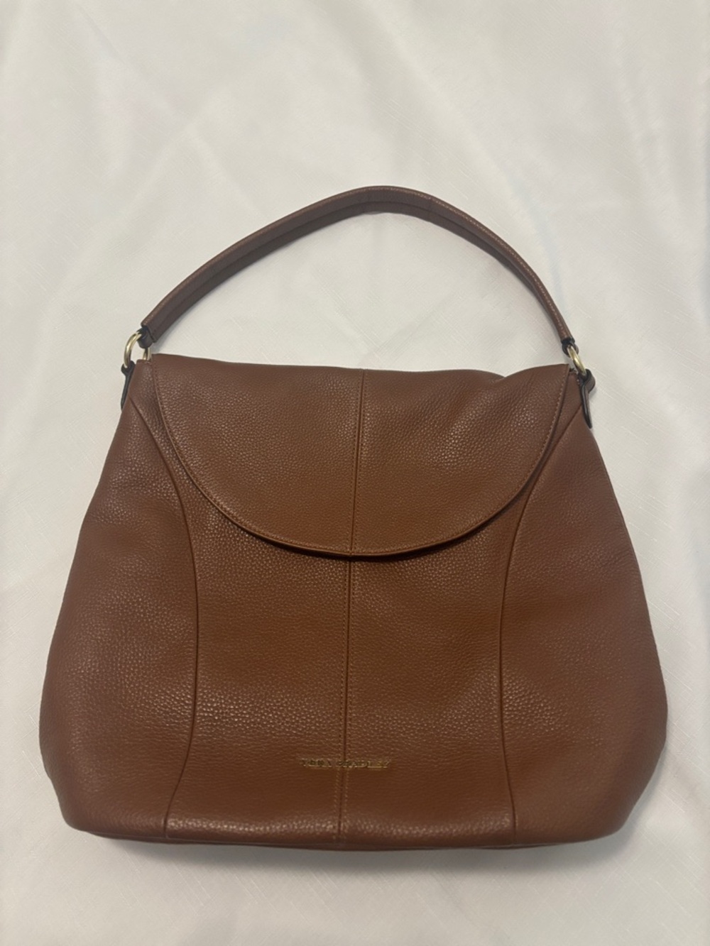 Vera Bradley Tan Pebbled 100% Leather Shoulder Hobo Floral interior desert boho - Picture 2 of 12